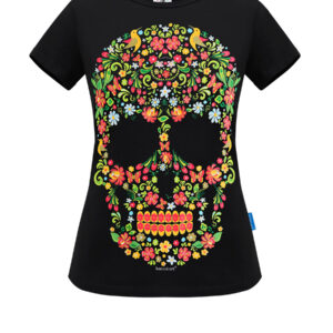 Calavera Floral Playera Mujer