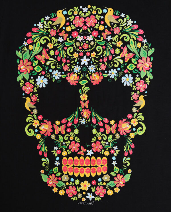 Calavera Floral Playera Mujer - Imagen 2