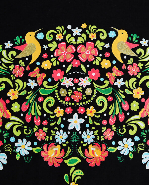 Calavera Floral Playera Mujer - Imagen 3
